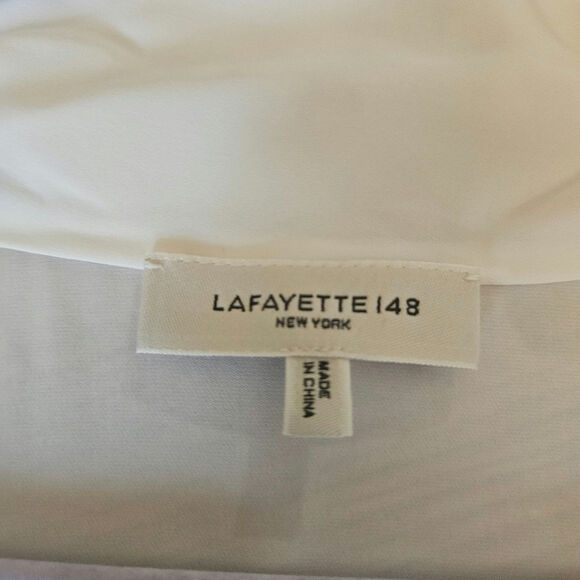 Lafayette 148 White Silk Blouse Size 2X - Picture 3 of 7